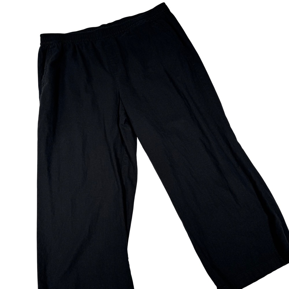 Old Navy Pants Womens XL Black Linen Blend Wide Leg Relaxed Casual Beachy Chic